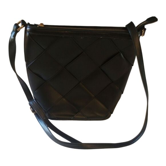 Lattice design one compartment shoulder bag top zip 10X12 - Picture 1 of 10